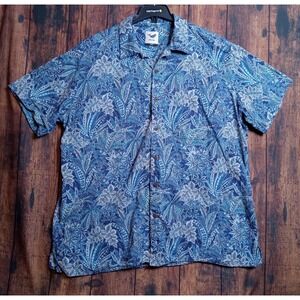 Yiume Hawaiian Men's Short Sleeve Button Up Shirt 3XL Floral Blue